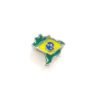 Berloque Mapa do Brasil Resinado banhado a prata 950