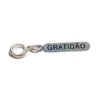 Berloque Placa Gratidão banhado a prata 950