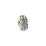 Berloque Círculo Cravejado com Micro Zircônias Transparentes banhado a prata 950