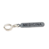 Berloque Placa Medicina banhado a prata 950