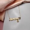 Colar Abençoada com Coração Pendente banhado a ouro 18K