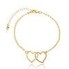 Pulseira Dois Corações banhada a Ouro 18k