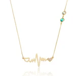 Colar Eletrocardiograma banhado a Ouro 18k
