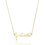 Colar Gratidão banhado a ouro 18 k