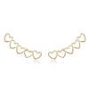 Brinco Ear Cuff Corações Vazados banhado a ouro 18 k
