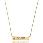 Colar 3 Lados Foco Força Fé banhado a ouro 18 k