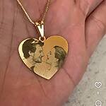 Colar Personalizado Coração Foto banhada a ouro 18k