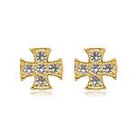 Brinco Fixo Cravejado com Zircônias banhado a ouro 18k