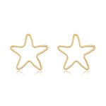 Brinco Fixo Estrela Vazada banhado a ouro 18 K