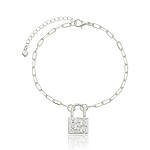 Pulseira Cadeado Pendurado banhada a Prata de lei 950