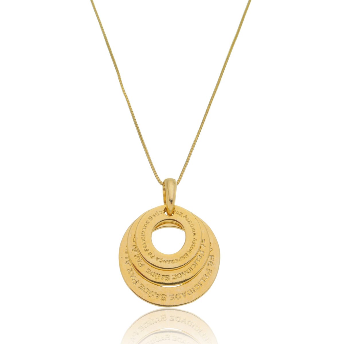 Colar Círculos banhado a ouro 18k