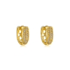 Brinco Argola Gota Cravejado com Zircônias banhado a ouro 18 K