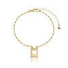 Pulseira Placa Coração Vazado banhada Ouro 18 K