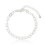 Pulseira Elos de Coração Banhada a Prata de Lei 950