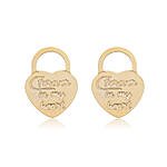 Brinco Fixo Coração "Forever in My Heart" banhado a ouro 18k
