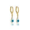 Brinco Argola Gota Olho Grego banhado a ouro 18 K