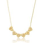 Colar Coração com Zircônias com Filhos banhado a ouro 18k