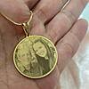 Colar Personalizado Foto Círculo banhada a Ouro 18k