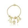 Pulseira com Sete Berloques banhados a ouro 18k