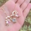 Colar 1 Menina e 1 Menino Zircônias Rosa e Azul banhado a ouro 18k