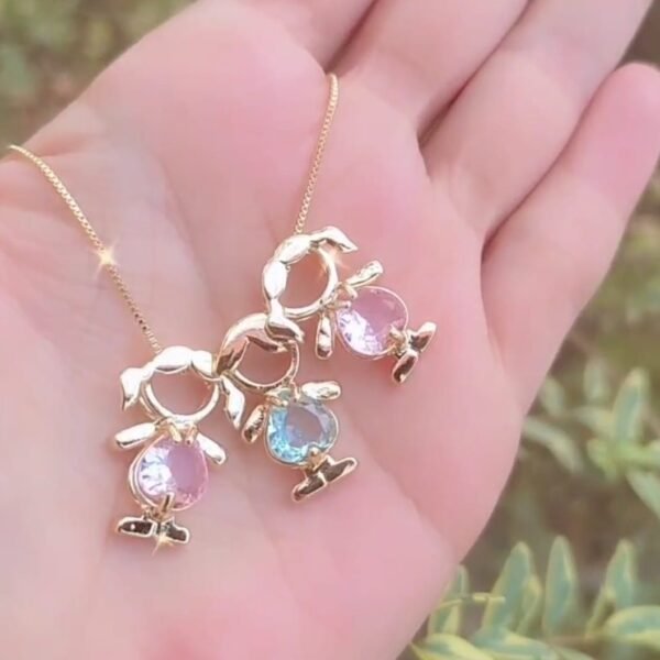 Colar 1 Menino Azul banhado a ouro 18k