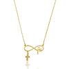 Colar Fé com Infinito e Cruz banhado a Ouro 18k