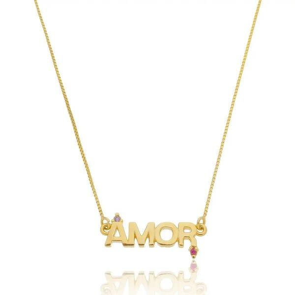 Colar Amor banhado a ouro 18 k