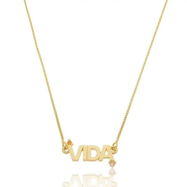 Colar Vida banhado a ouro 18 k