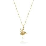 Colar Bailarina de Zircônias banhado a ouro 18k
