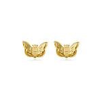 Brinco Fixo Borboleta banhado a ouro 18k