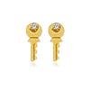 Brinco Fixo Chave com Zircônia banhado a ouro 18k