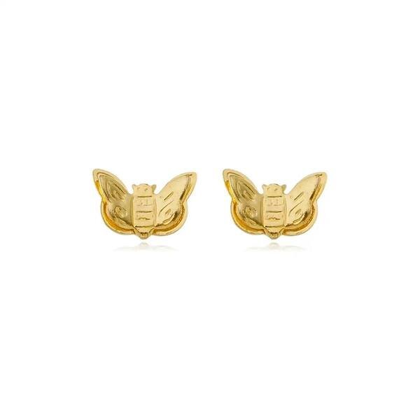 Brinco Fixo Borboleta banhado a ouro 18k