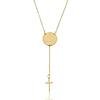 Colar Pai Nosso delicado com cruz banhado a ouro 18k