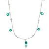Colar Gotas Verdes banhado a prata 950