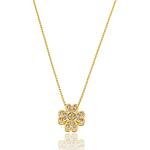 Colar Trevo Pequeno Cravejado com Zircônias banhado a Ouro 18k