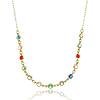 Colar Choker Zircônias Coloridas Banhado a ouro 18k