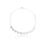 Colar Choker Corações Banhado a prata 950