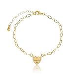 Pulseira Pomba no Coração banhada Ouro 18 K