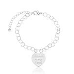 Pulseira Cadeado "Forever in my Heart" banhada Prata de lei 950