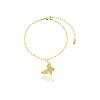 Pulseira Borboleta Cravejado com Zircônias banhada a ouro 18k