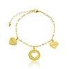 Pulseira Corações escrito Gratidão banhada no ouro 18k