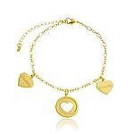 Pulseira Corações escrito Gratidão banhada no ouro 18k