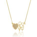Colar Grávida de Zircônias banhado a ouro 18k
