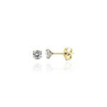 Brinco Fixo Ponto de Luz Zircônia banhado a ouro 18k