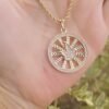 Colar Cordão Baiano com Espírito Santo banhado a ouro 18 k
