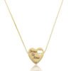 Colar Personalizado Coração Coração Vazado com até 3 nomes banhado a ouro 18k
