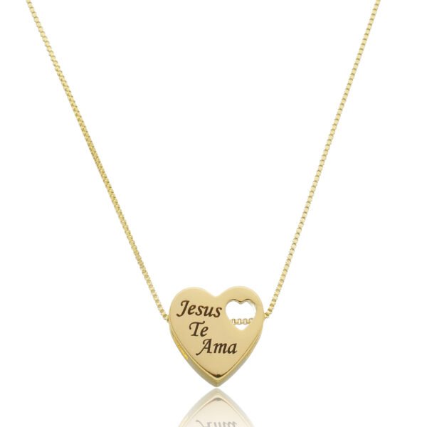 Colar Personalizado Coração Coração Vazado com até 3 nomes banhado a ouro 18k