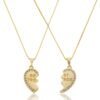 Kit 2 Colares Coração Quebra Cabeça Best Friends Cravejados com Zircônias banhado a ouro 18k