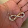 Colar Infinito Personalizado até 4 Nomes Cravejado com Zircônias banhado a ouro 18 k
