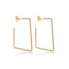 Brinco Argola Quadrado Lisa Banhado a ouro 18 k